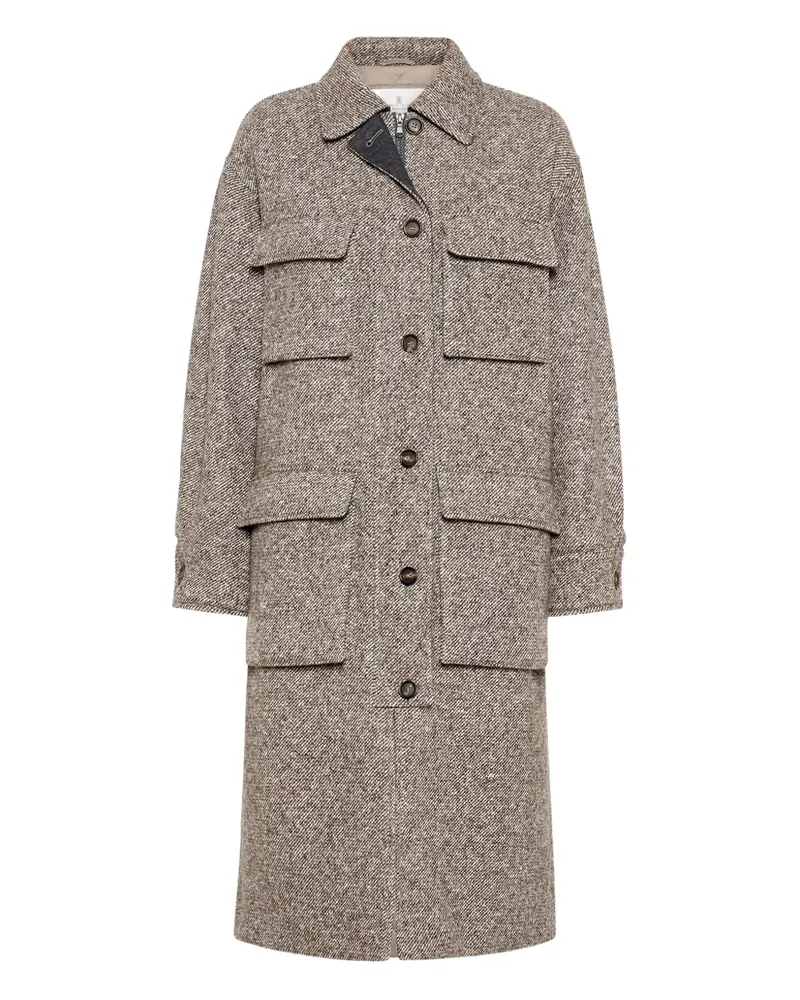 Brunello Cucinelli Jacke mit Fischgrätenmuster - Braun Braun