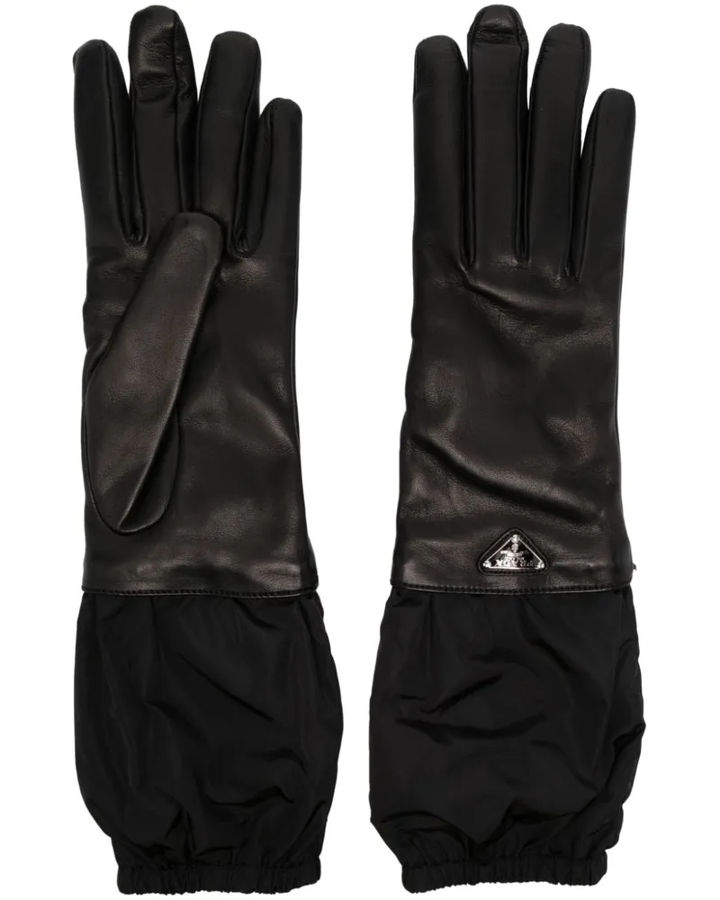 Prada Handschuhe mit Logo - Schwarz Schwarz