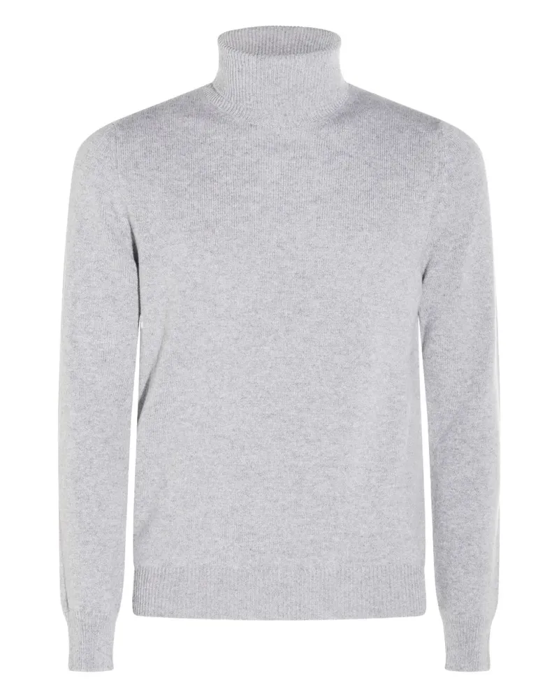 Malo Gerippter Pullover mit Rollkragen - Grau Grau