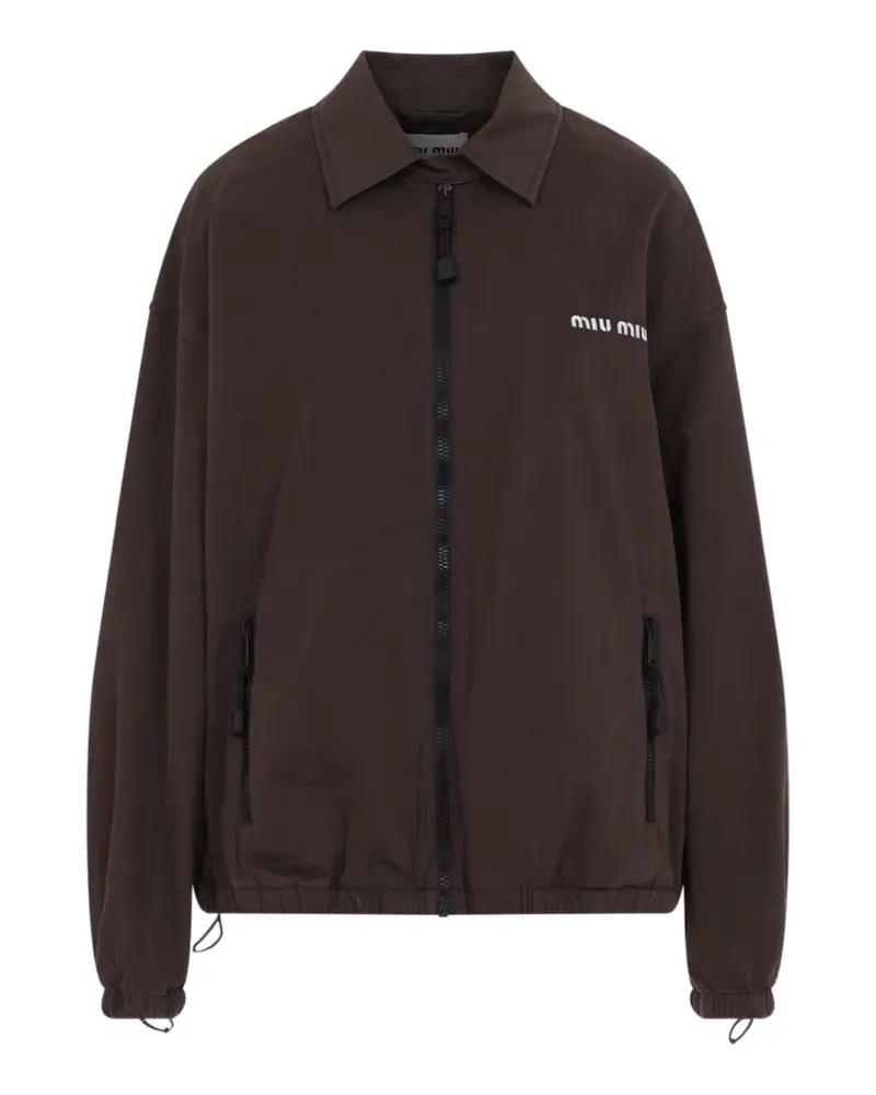 Miu Miu Ausgeblichene Gabardine-Blousonjacke - Braun Braun
