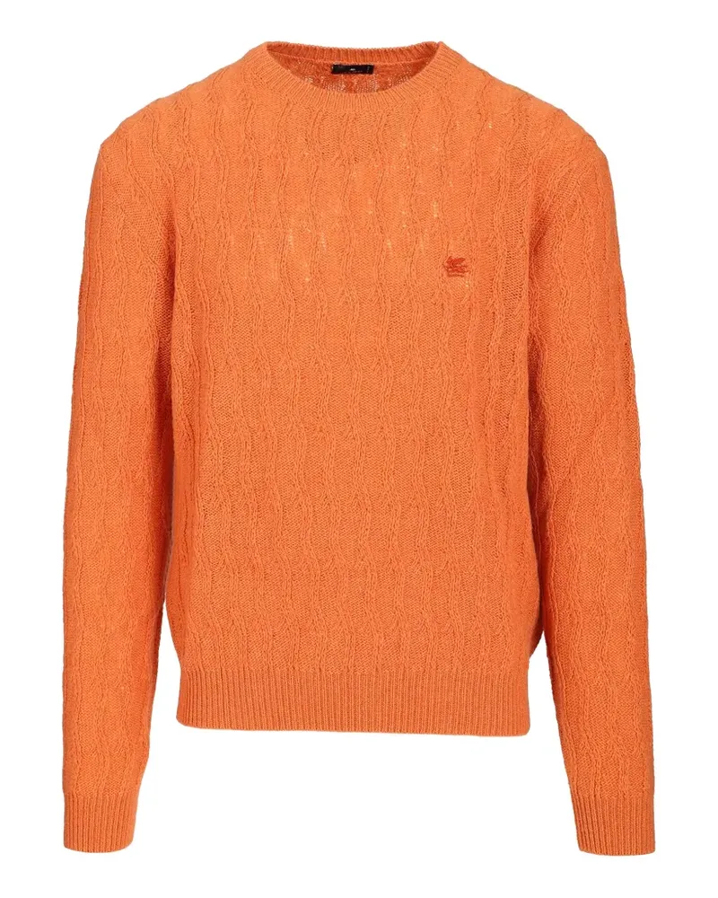 Etro Pegaso cable-knit sweater - Orange Orange