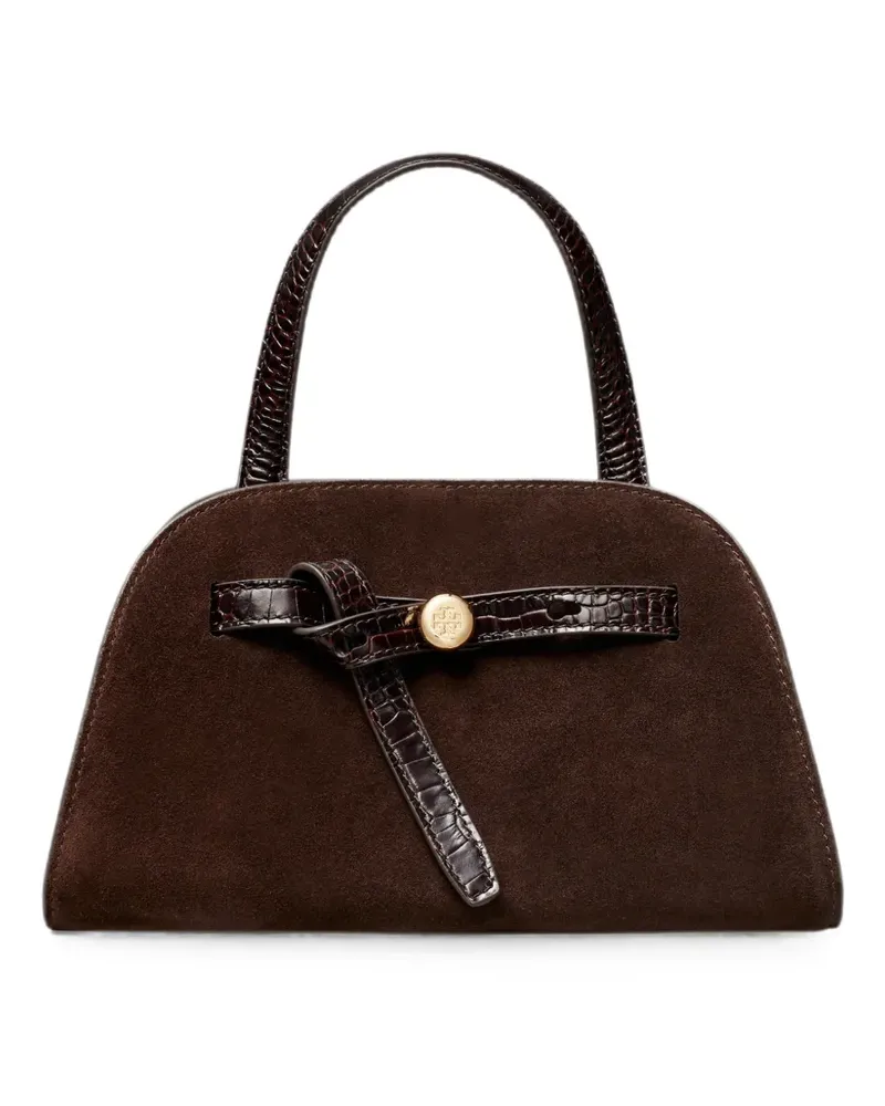 Tory Burch Wildleder-Tote Bag mit Kroko-Optik - Braun Braun
