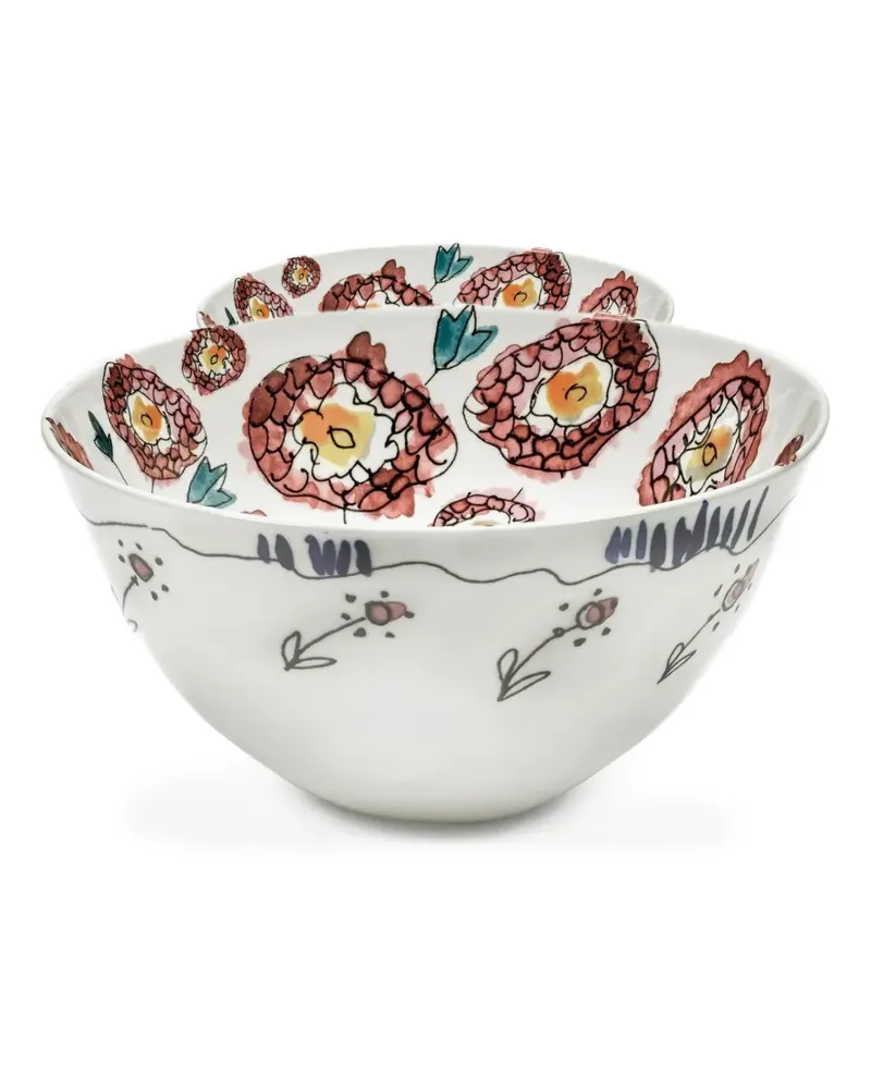 Serax Servierschale mit Blumen-Print - Weiß Weiß