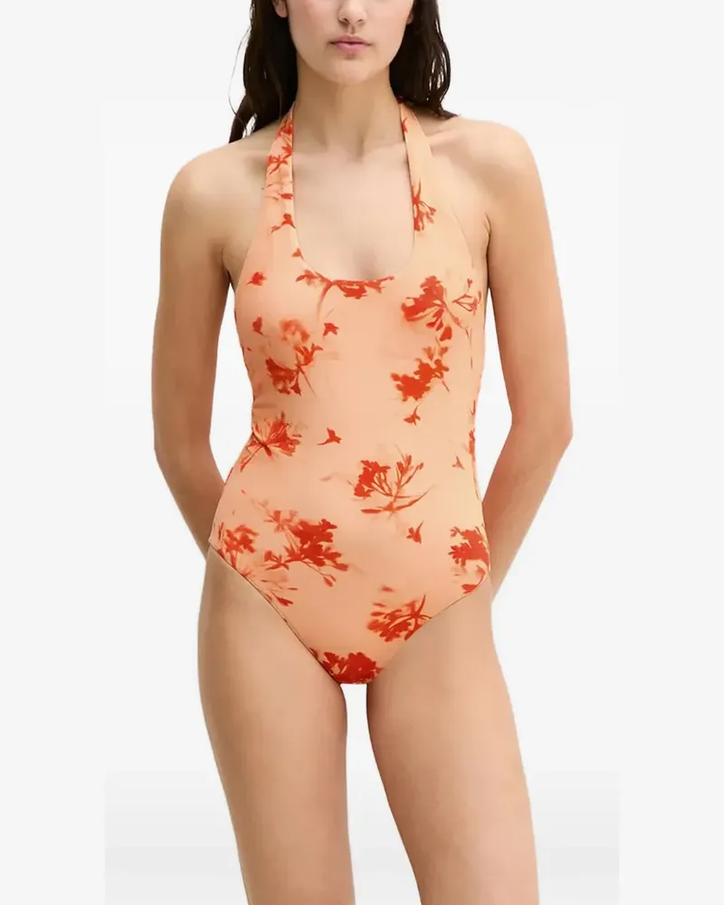 Marc O'Polo floral-print halterneck swimsuit - Nude Nude