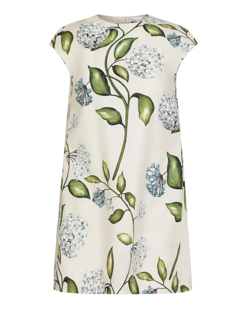 Oscar de la Renta porcelain-flower mini dress - Weiß Weiß