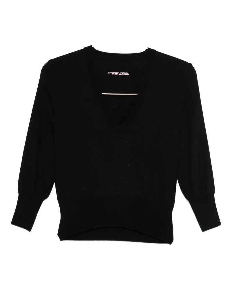 Alberta Ferretti Oberteil mit V-Ausschnitt - Schwarz Schwarz