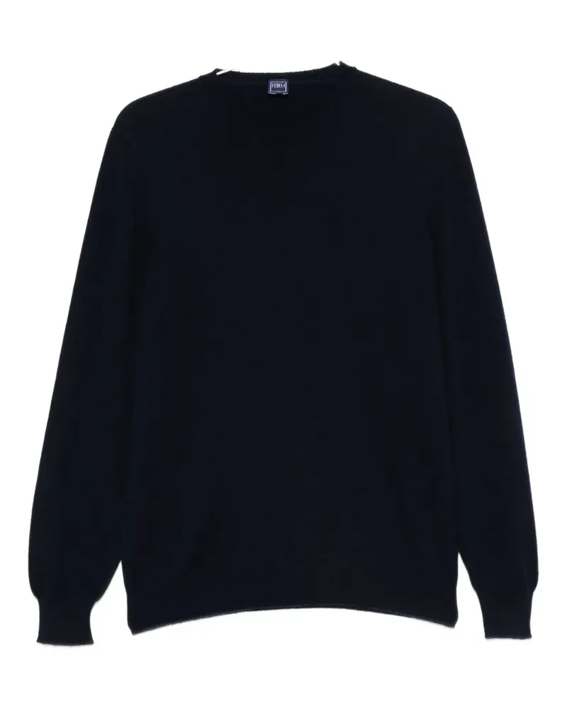 Fedeli Klassischer Kaschmirpullover - Blau Blau