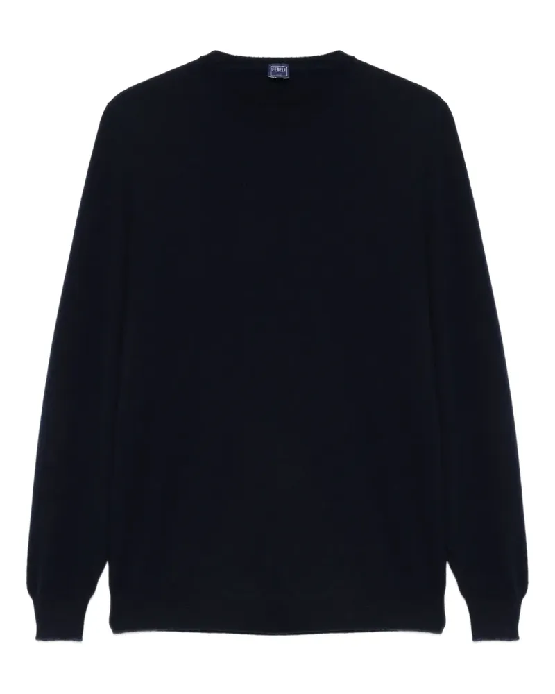 Fedeli Klassischer Kaschmirpullover - Blau Blau