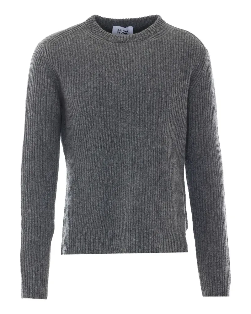 Alpha Studio Gerippter Pullover - Grau Grau