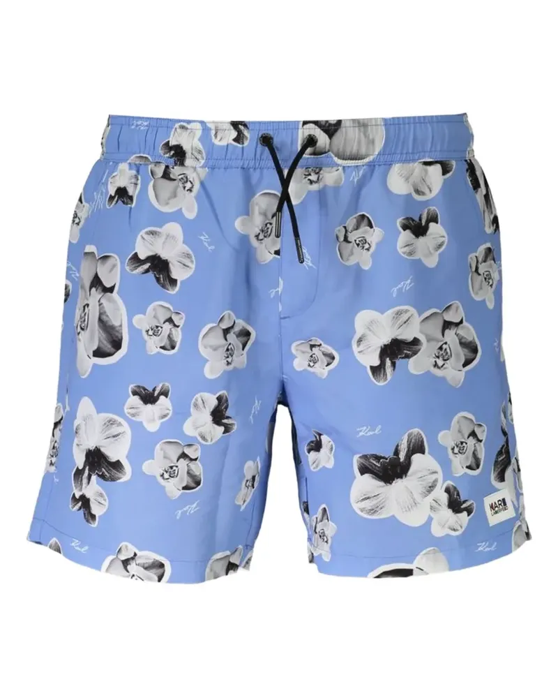 Karl Lagerfeld Badeshorts mit Blumenprint - Blau Blau
