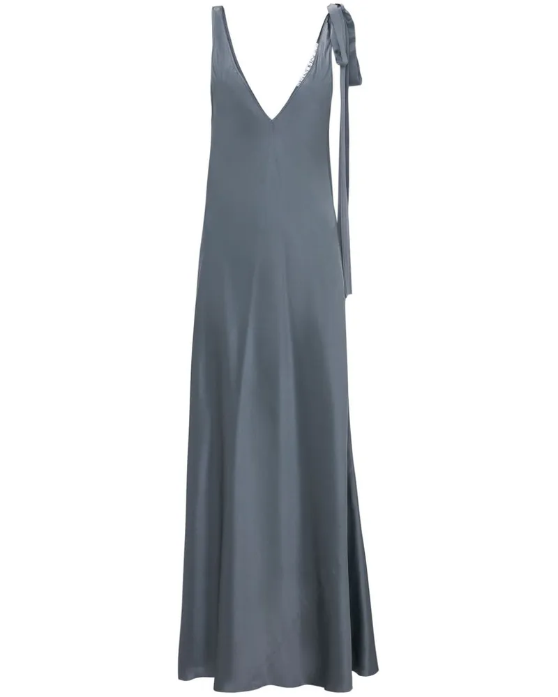 J.W.Anderson Maxikleid aus Seide mit Schleifenverschluss - Grau Grau