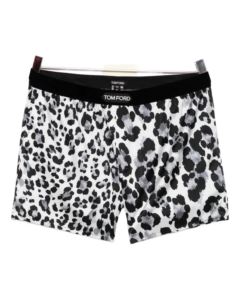 Tom Ford leopard-print silk-blend boxers - Schwarz Schwarz