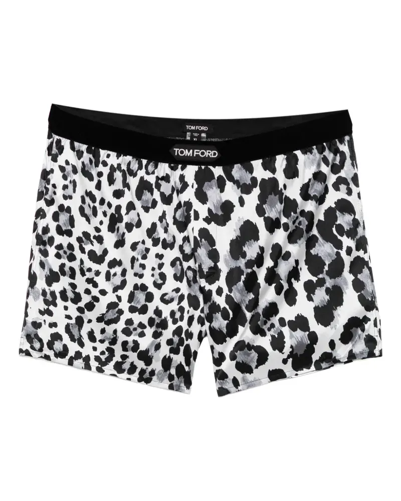 Tom Ford leopard-print silk-blend boxers - Schwarz Schwarz