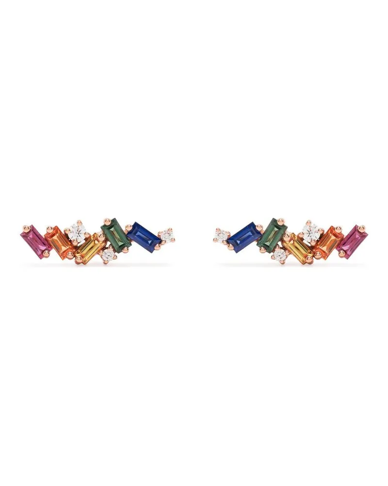 Suzanne Kalan 18kt Rainbow Rotgoldohrstecker mit Diamanten Gold