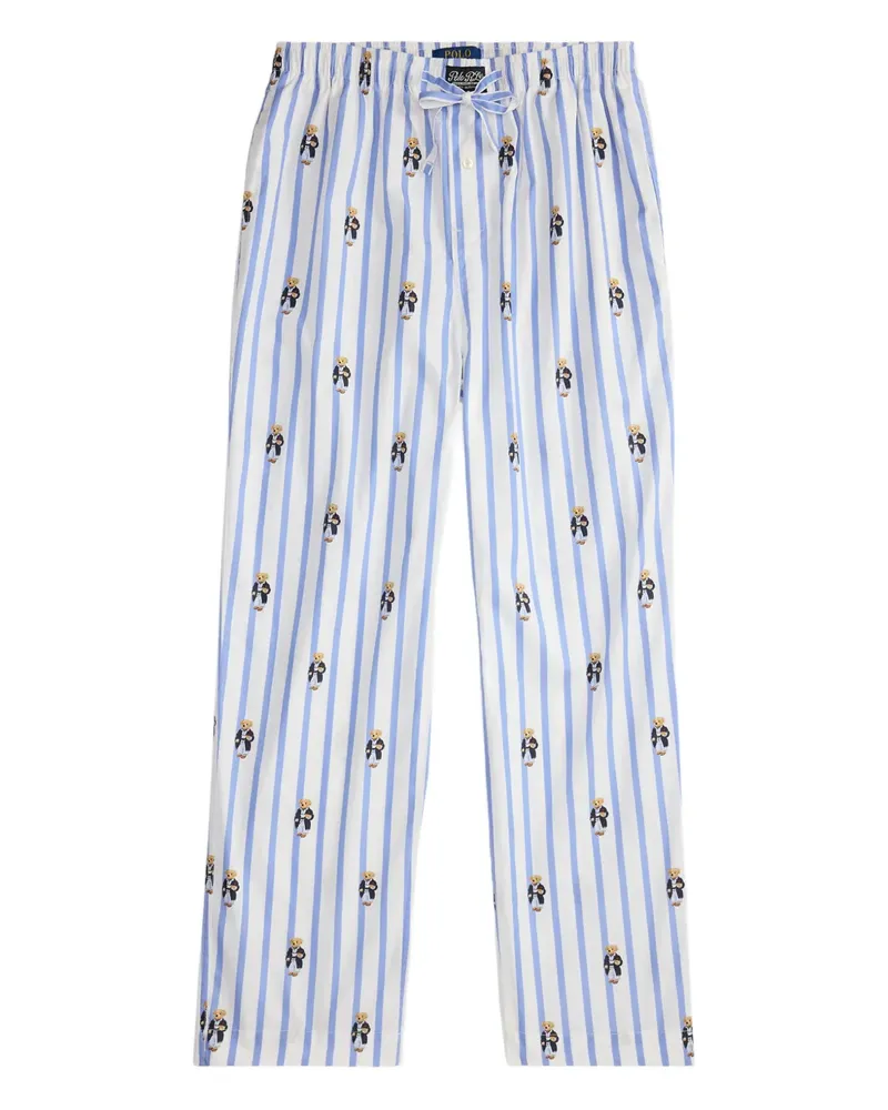 Ralph Lauren Gestreifte Polo Bear Pyjama-Hose - Weiß Weiß