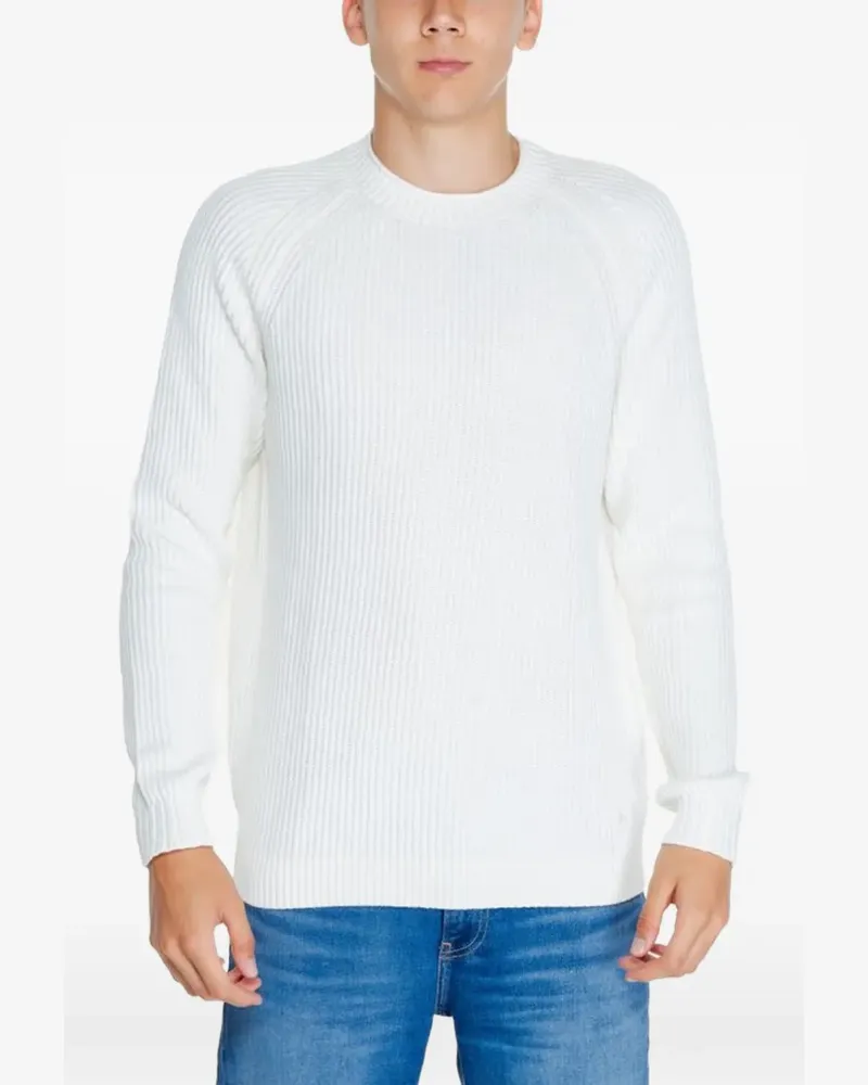 Calvin Klein ribbed-knit crew-neck sweater - Weiß Weiß
