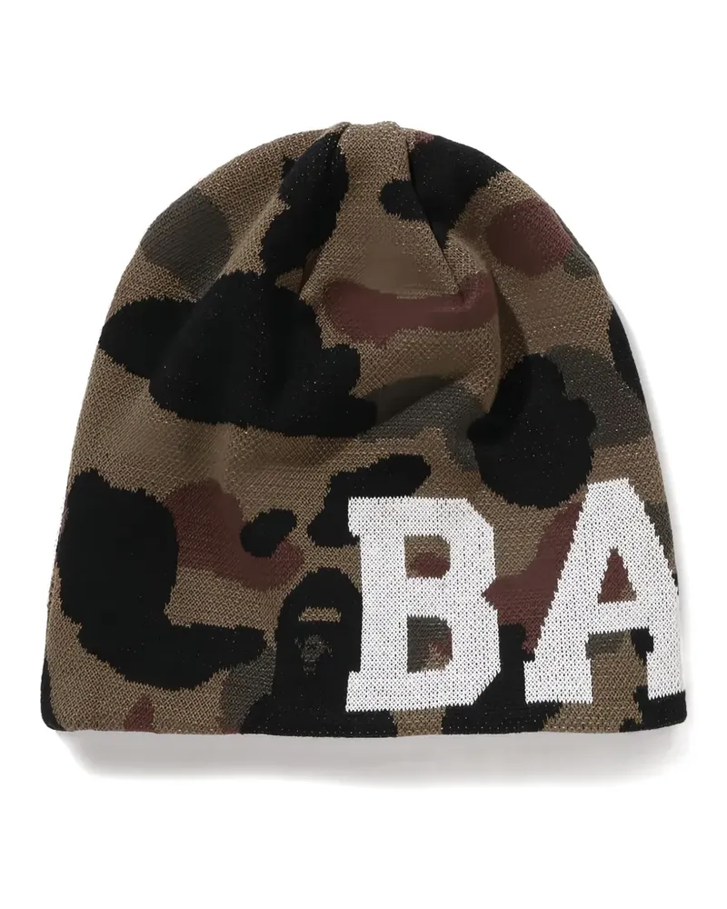 BAPE camouflage-pattern beanie hat - Braun Braun