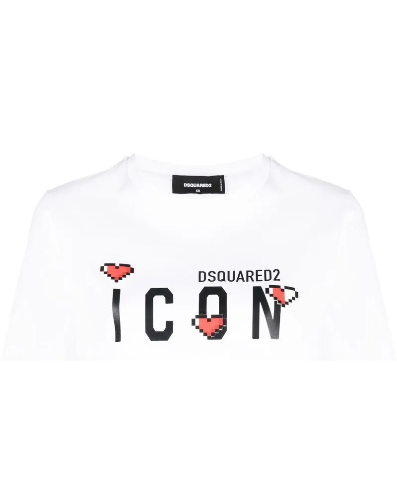 Dsquared2 T-Shirt mit "Icon"-Print - Weiß Weiß