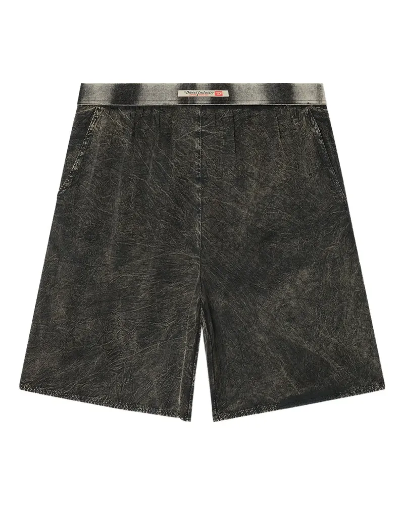 Diesel Shorts aus behandelter fließender Viskose - Grau Grau