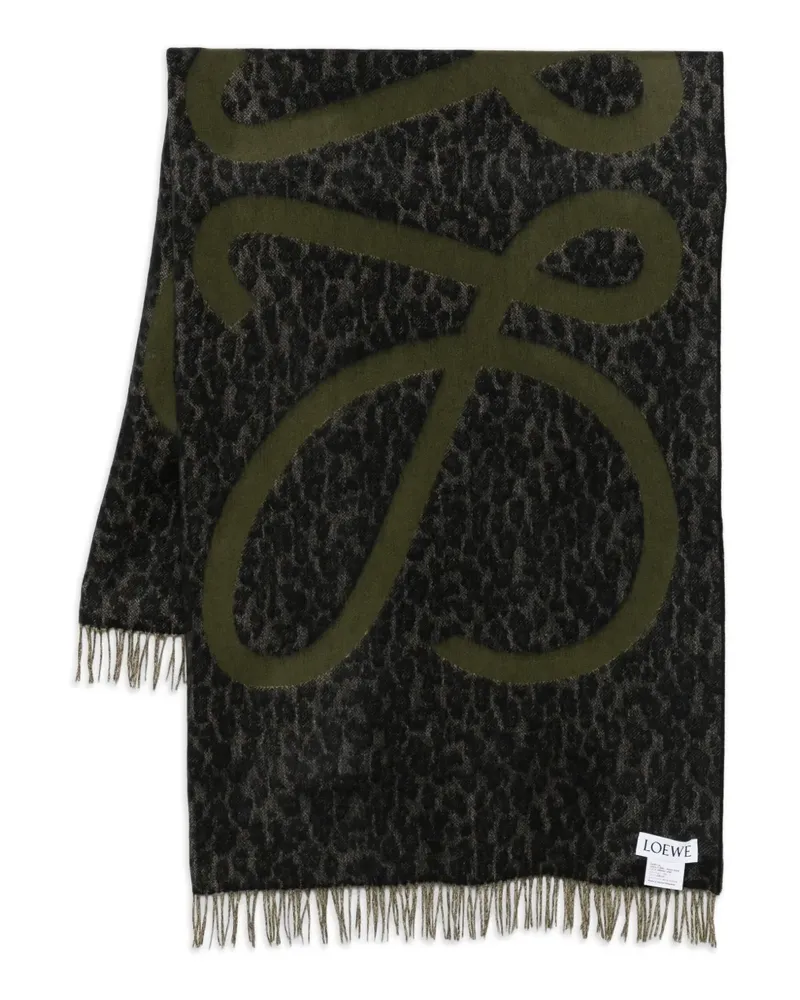 Loewe Schal mit Logo-Detail - Grün Grün