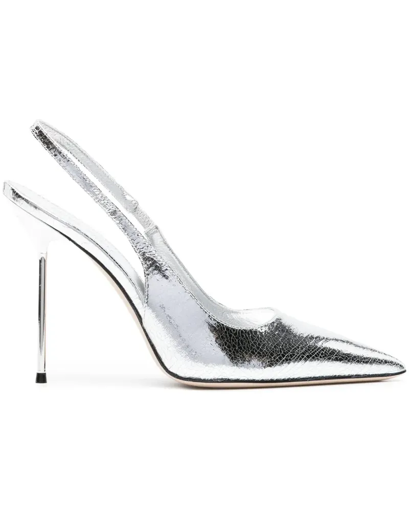 Paris Texas Lidia Pumps im Metallic-Look 115mm - Silber Silber