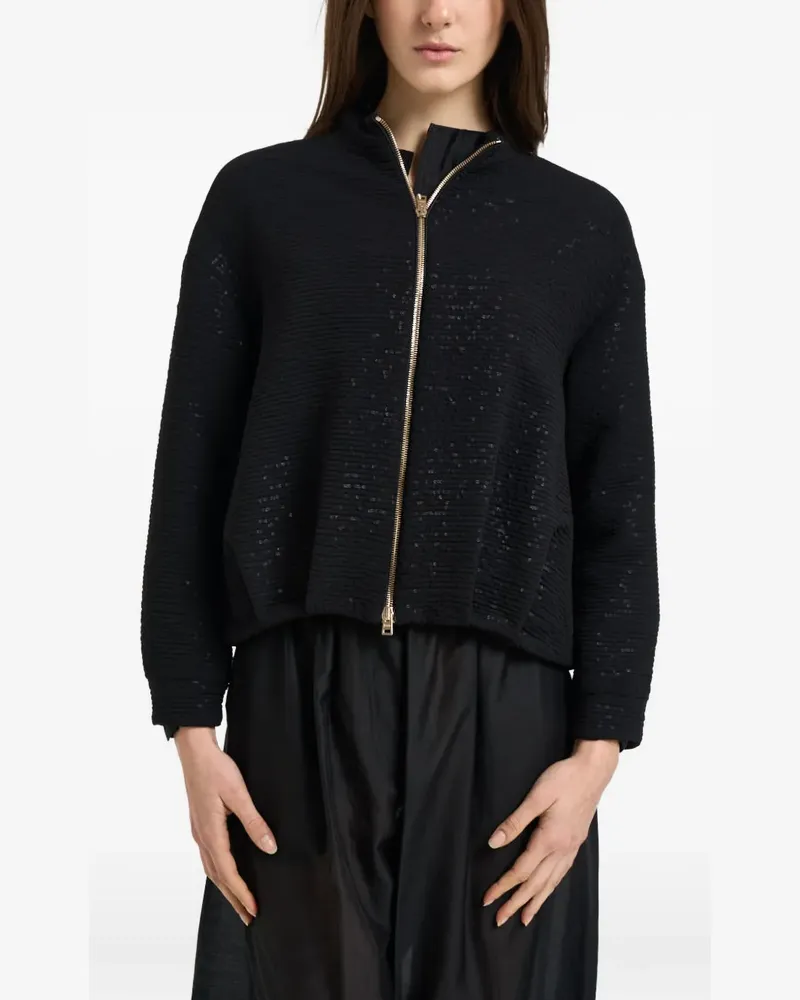 Herno textured embellished jacket - Schwarz Schwarz