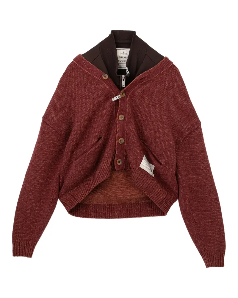 MIHARAYASUHIRO Cardigan im Distressed-Look - Rot Rot