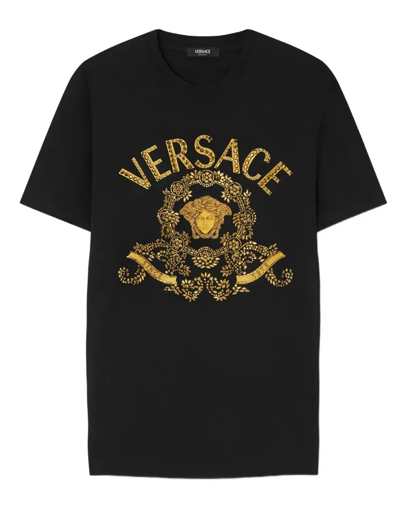 Versace T-Shirt mit Logo-Print - Schwarz Schwarz