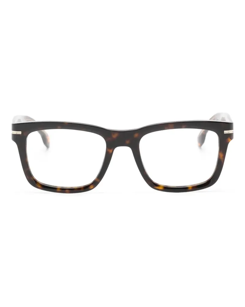 HUGO BOSS tortoiseshell-effect square-frame glasses - Braun Braun
