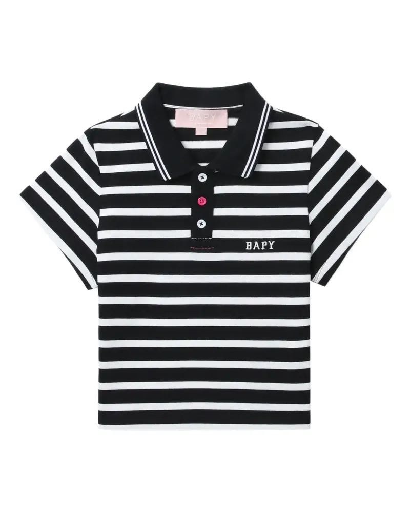BAPE Gestreiftes Poloshirt - Schwarz Schwarz