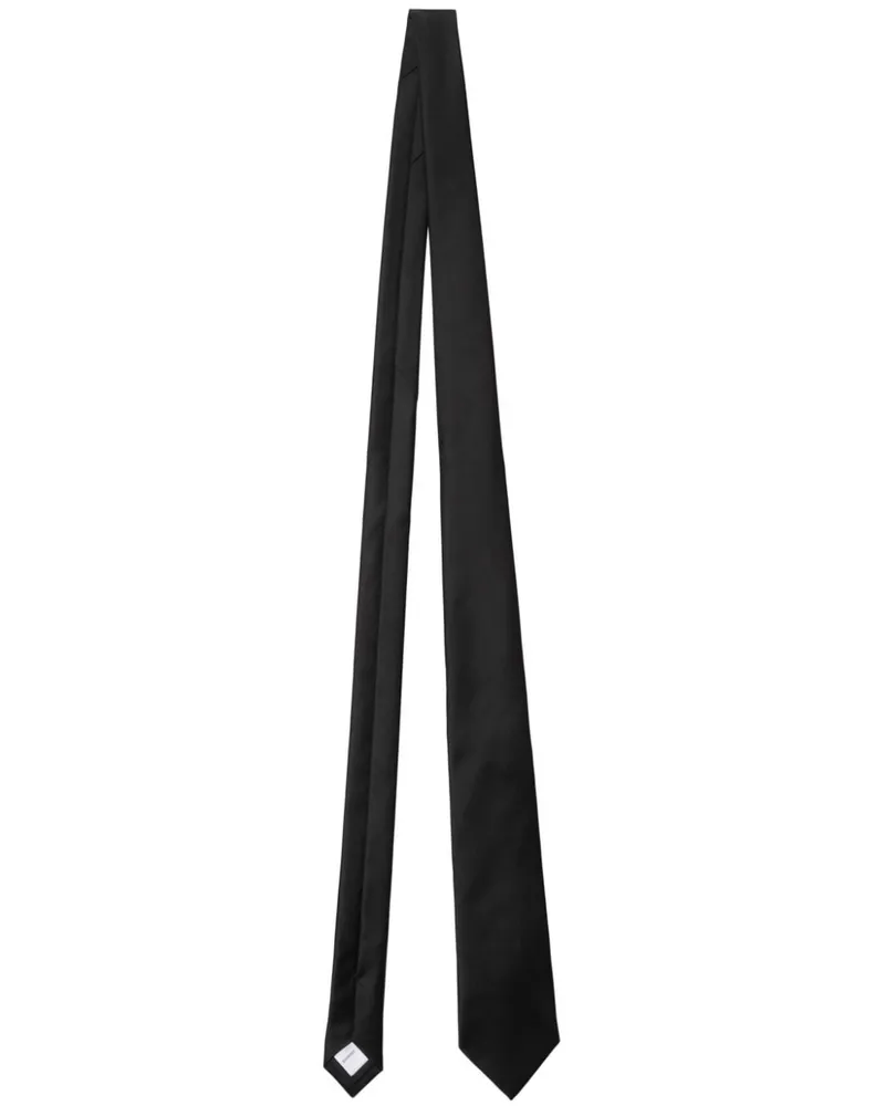 Burberry Seidenkrawatte mit Logo-Patch - Schwarz Schwarz