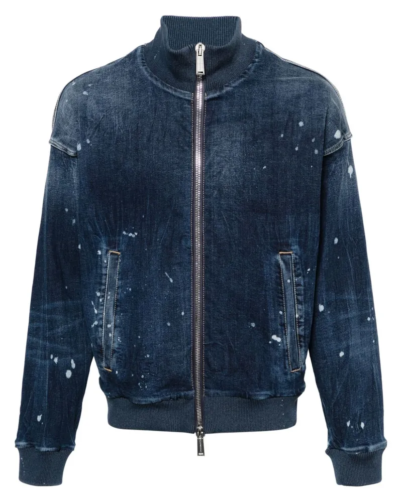Dsquared2 Bomberjacke mit Logo-Print - Blau Blau