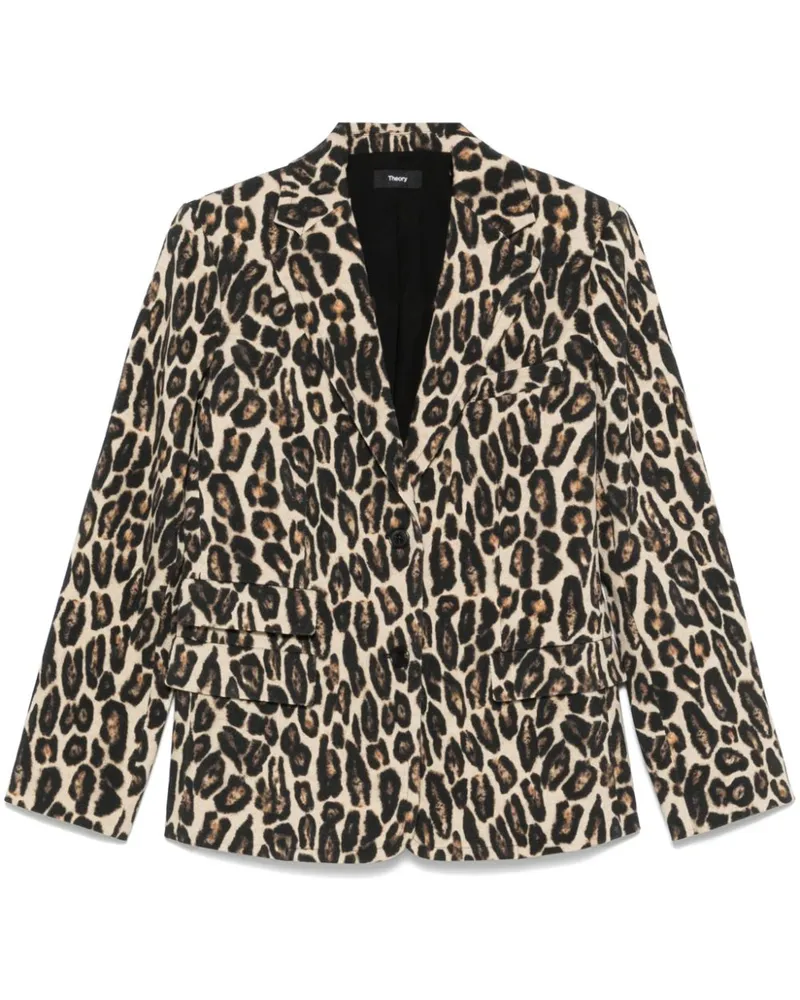 Theory Blazer mit Leopardenmuster - Schwarz Schwarz