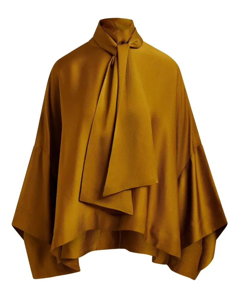 Essentiel Bluse mit Schleifenkragen - Braun Braun