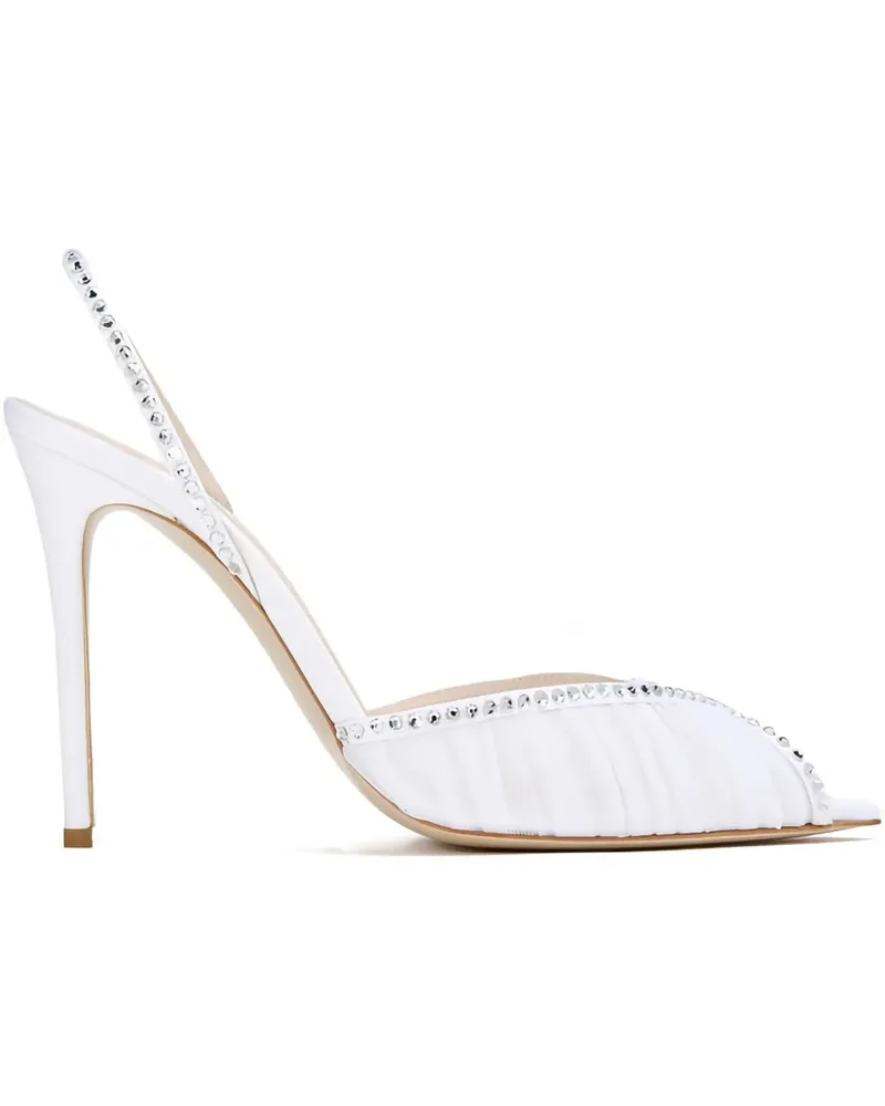 Andrea Wazen Kay Slingback-Sandalen mit Kristallen 105mm - Weiß Weiß