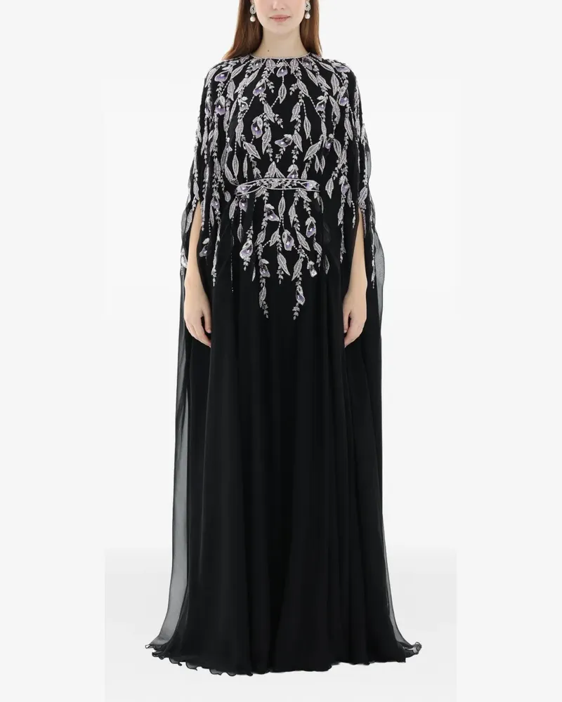 Dina Melwani embellished belted maxi dress - Schwarz Schwarz