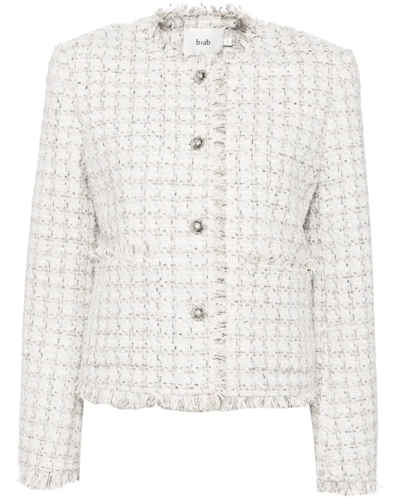 b+ab Ungesäumte Tweed-Jacke - Nude Nude