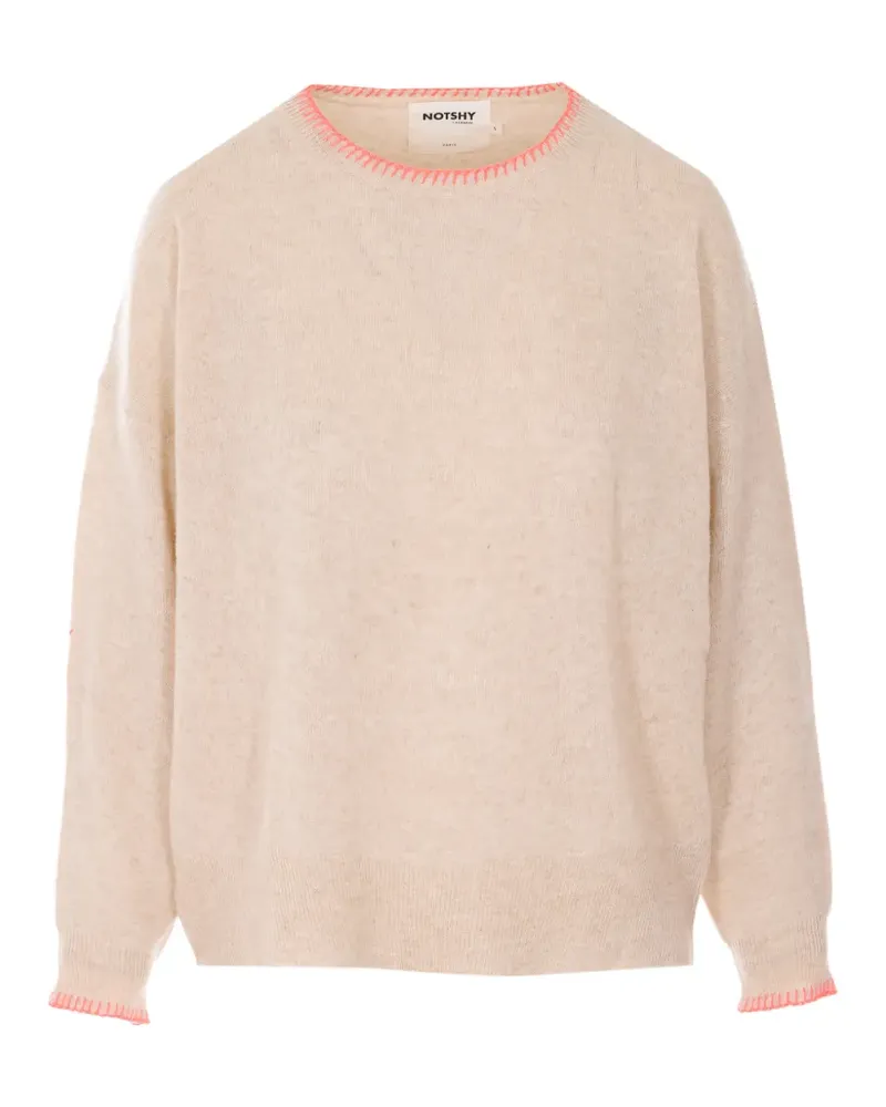 Not Shy Bestickter Pullover - Nude Nude