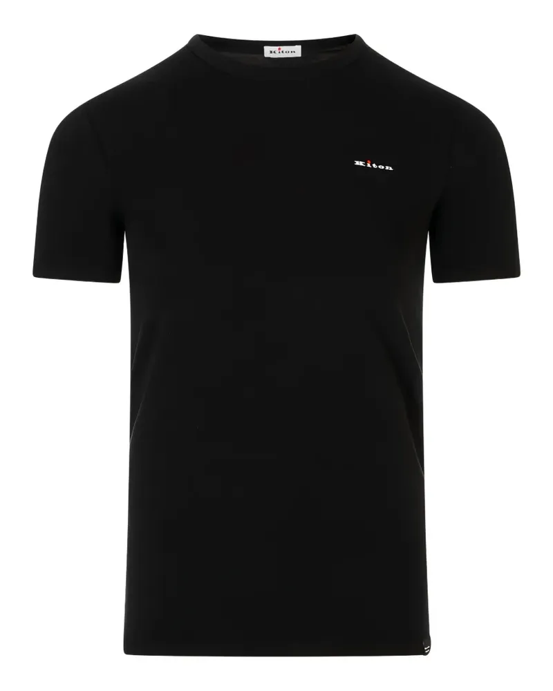 Kiton logo-print T-shirt - Schwarz Schwarz