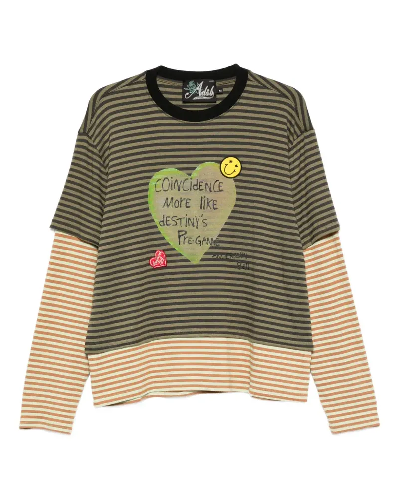 Andersson Bell Gestreiftes T-Shirt - Grün Grün