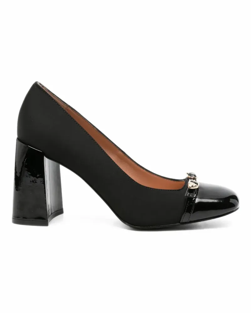 Moschino patent-panel heart-detail pumps - Schwarz Schwarz