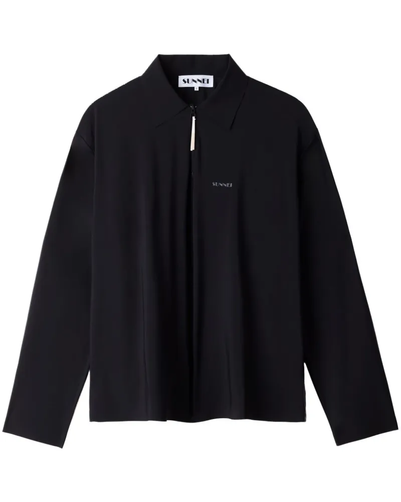 SUNNEI Poloshirt mit Reißverschluss - Schwarz Schwarz