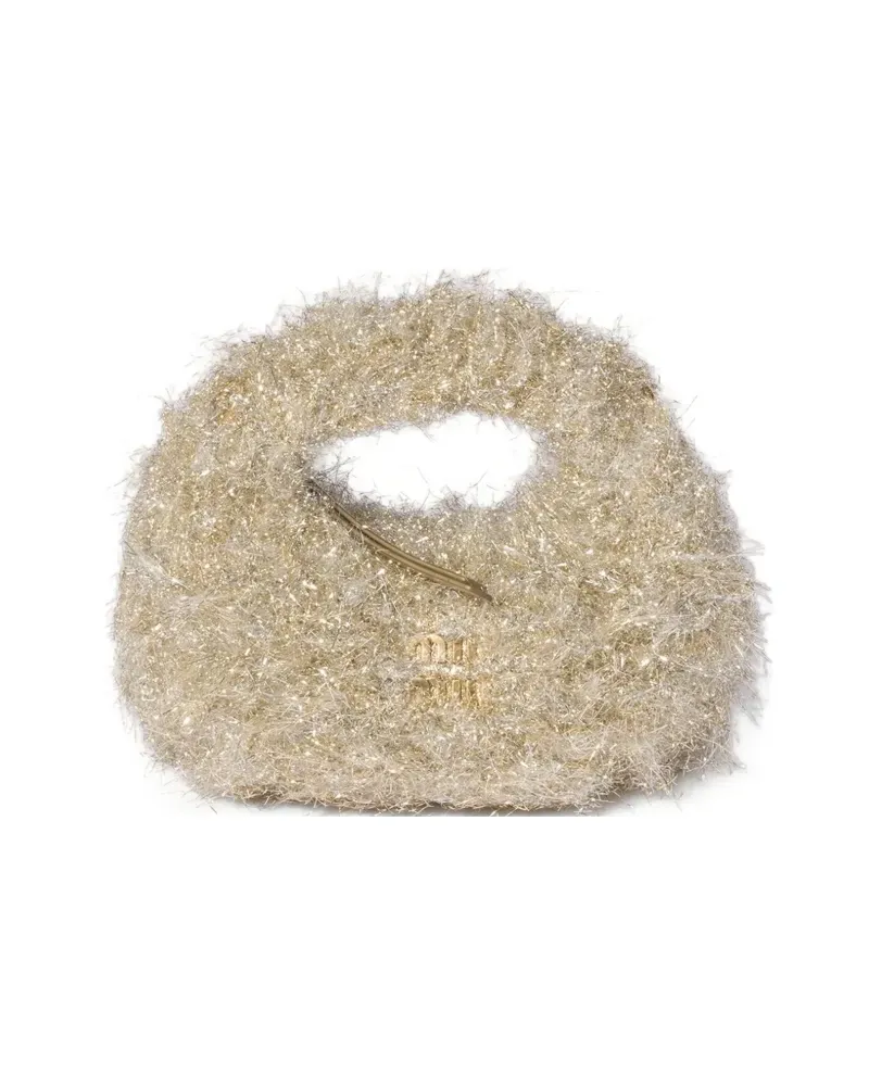 Miu Miu Mini Wander Tote Bag mit Logo - Nude Nude