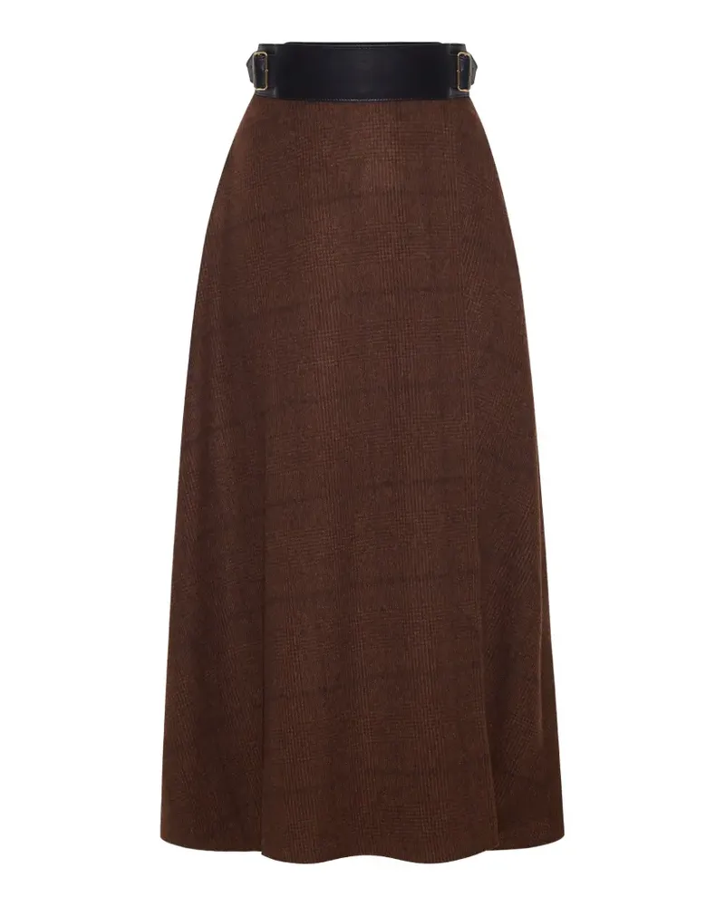 Adam Lippes Caspian checked maxi skirt - Braun Braun