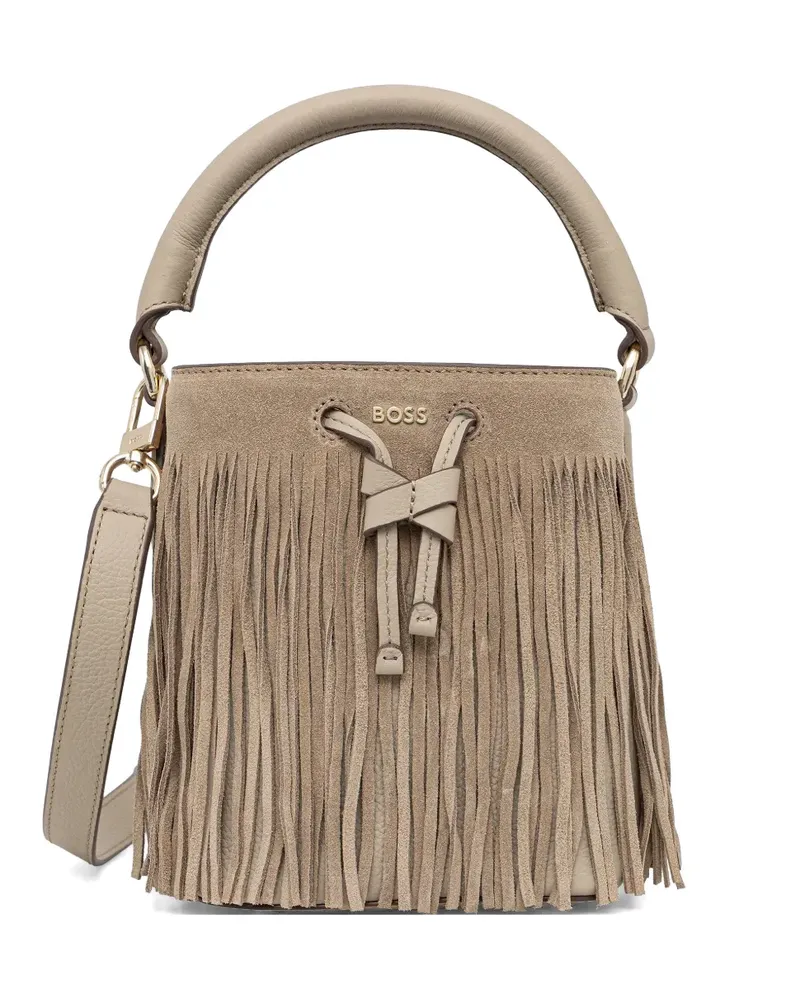 HUGO BOSS Lenah Beuteltasche mit Fransen - Nude Nude