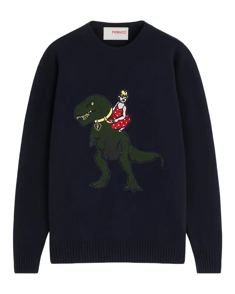 Fiorucci Pullover mit T-Rex-Patch - Blau Blau