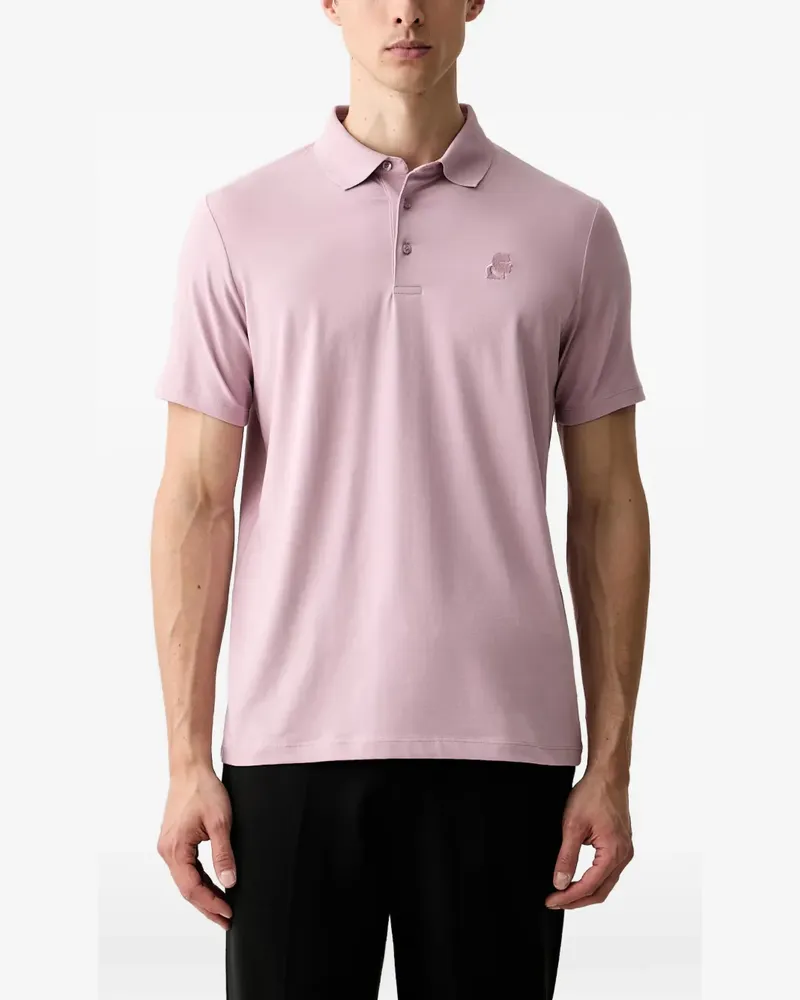 Karl Lagerfeld logo-embroidered polo shirt - Rosa Rosa