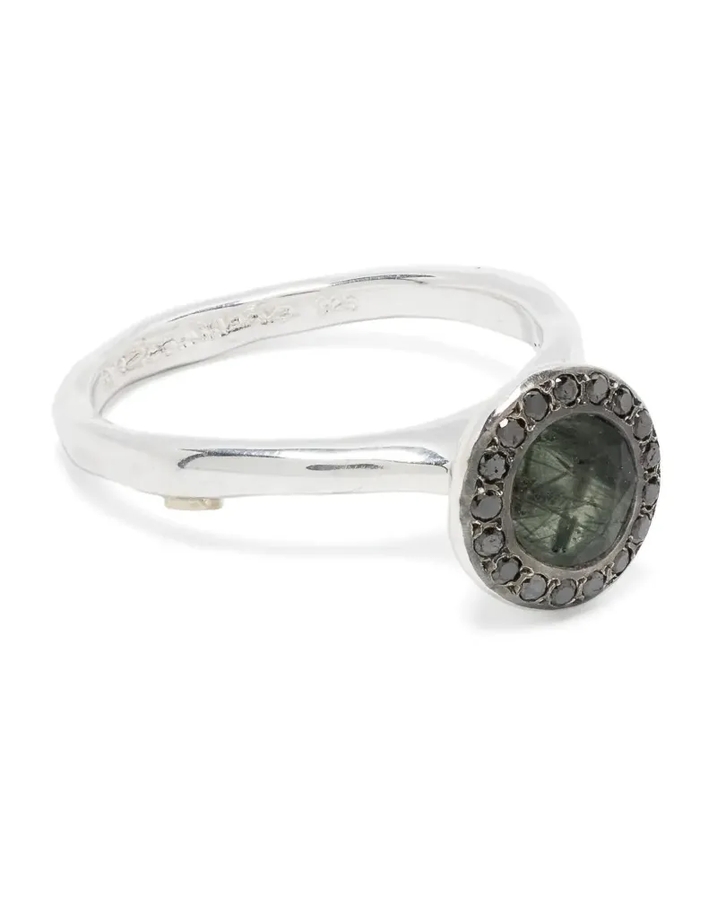 Rosa Maria Ehering aus Sterlingsilber mit Diamanten Silber