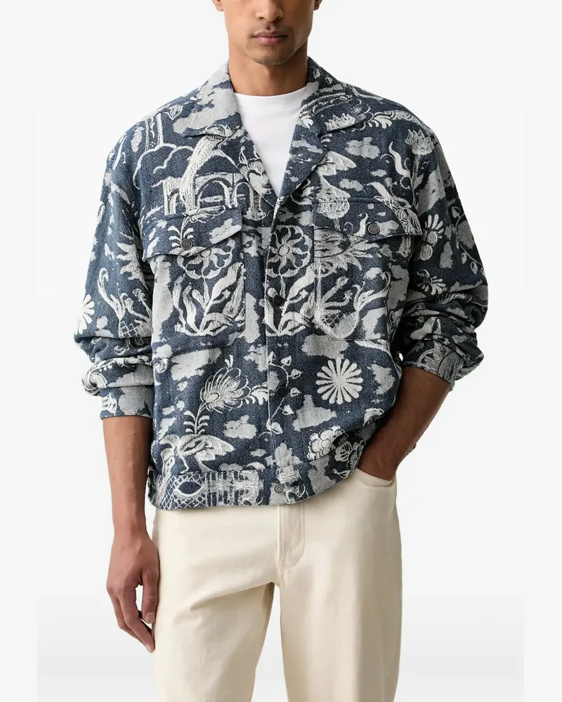 Scotch&Soda jacquard-patterned button-up jacket - Blau Blau