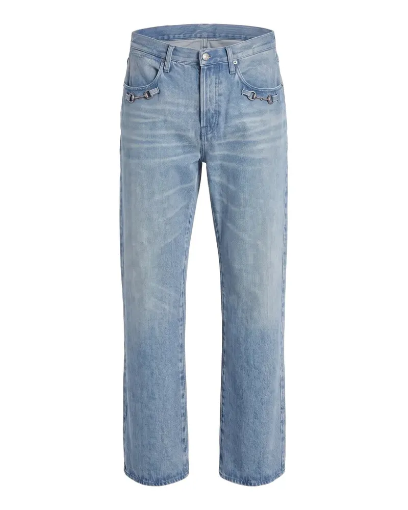 Gucci Horsebit Jeans mit Schnürung - Blau Blau